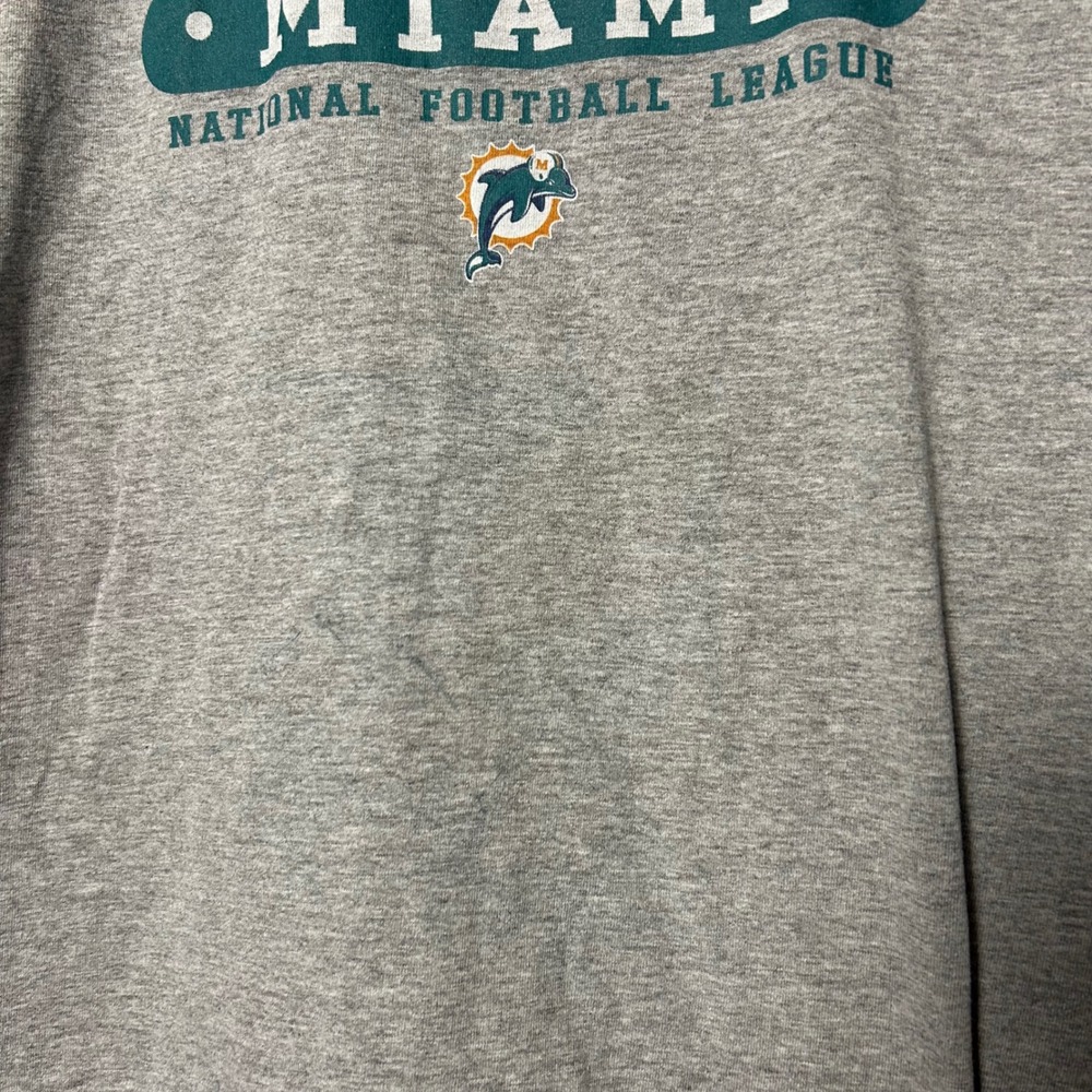 90s vtg Miami Dolphins Muscle Tee Shirt Mens Gray Sleeveless Graphic Logo - Picture 4 of 6